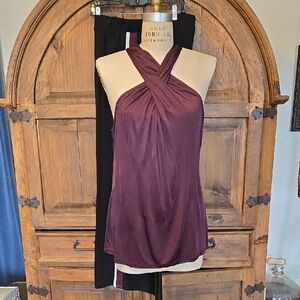 Ann Taylor Burgundy Halter Blouse